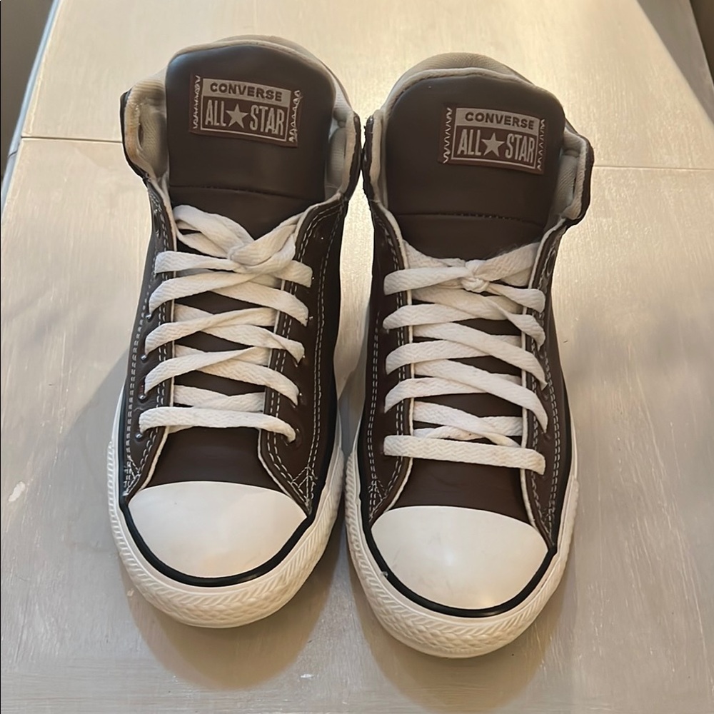 Converse All Star Dark Brown Leather High-Tops